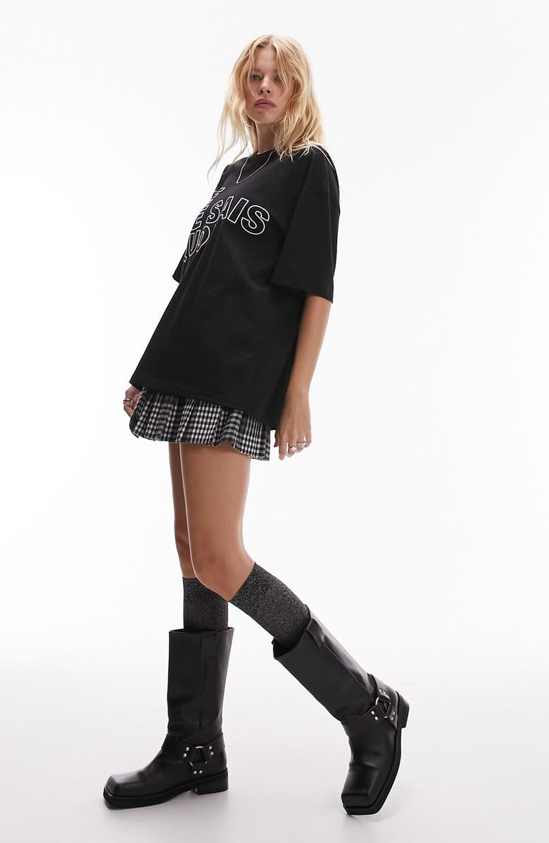 Topshop Double Layer Oversize T-Shirt, Alternate, color,