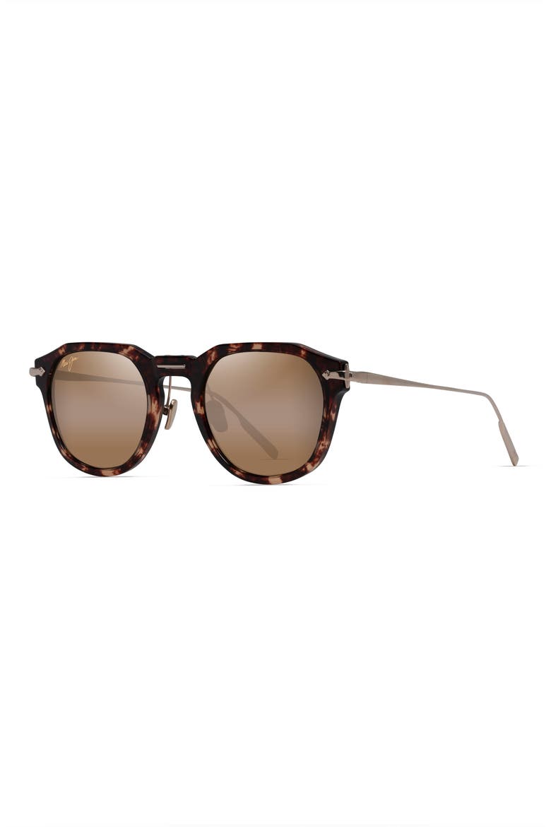 Alika 49mm Polarized Keyhole Sunglasses, Alternate, color, TORTOISE W/ GOLD