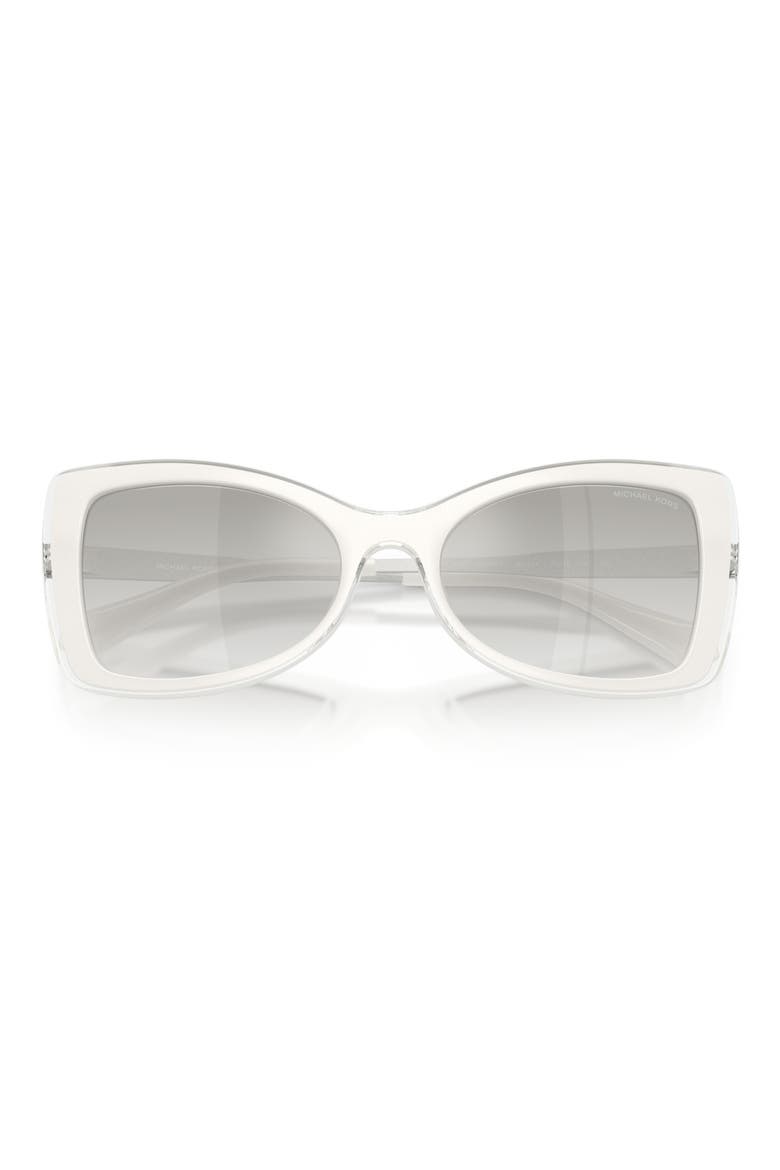 Malaga 53mm Gradient Butterfly Sunglasses, Alternate, color, WHITE / GREY CLEAR GRADIENT