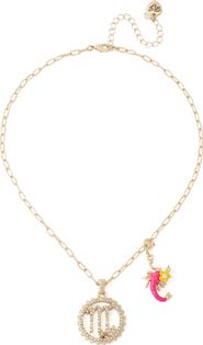 Betsey Johnson Gemini Charm Pendant Necklace