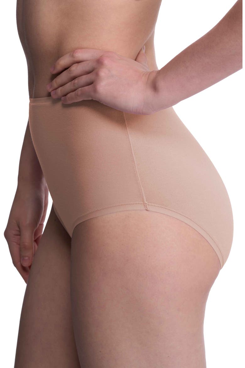 Bliss Bare Cotton High Waist Briefs, Alternate, color, CAFE