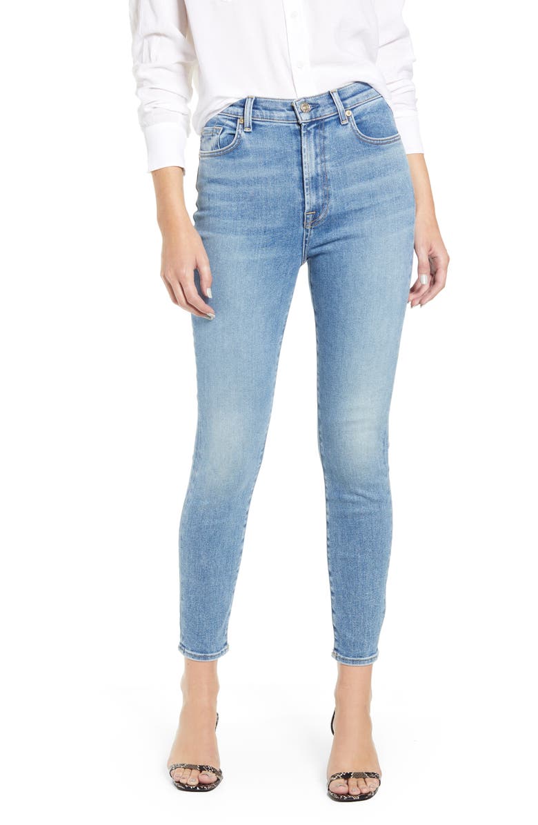 7 For All Mankind <sup>®</sup> High Waist Ankle Skinny Jeans, Main, color,