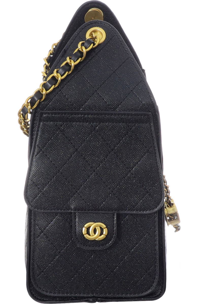 Adornia Quilted Faux Leather Shoulder Bag, Alternate, color, Black