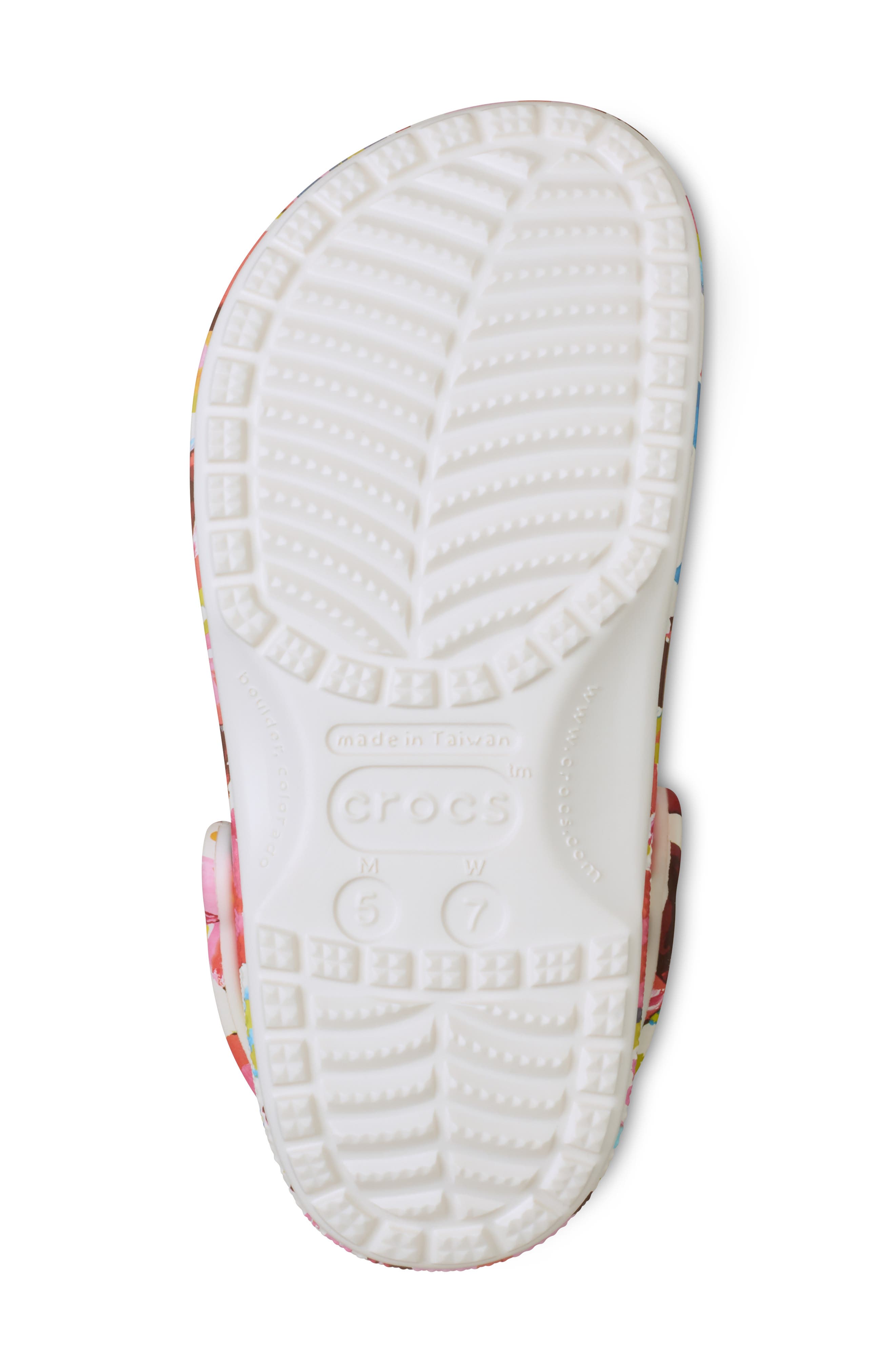 CROCS Classic Painted Floral Clog, Alternate, color, Chalk