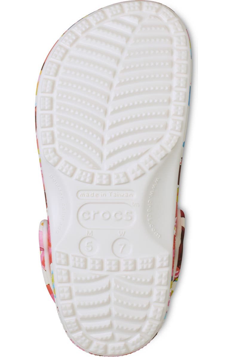 CROCS Classic Painted Floral Clog, Alternate, color, Chalk