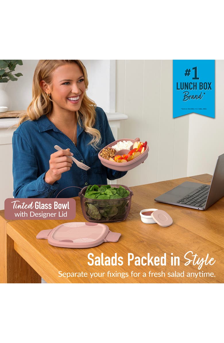 BENTGO All-in-One Glass Salad Container, Alternate, color, Desert Rose