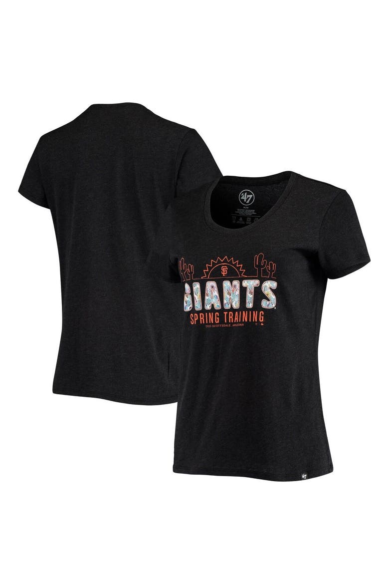Women's '47 Black San Francisco Giants Spring Training Floral Fill Club T-Shirt, Main, color, Black
