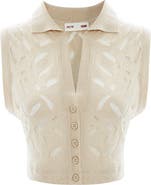 PCFG Cropped Ripped Knit Top