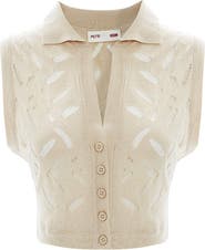 PCFG Cropped Ripped Knit Top