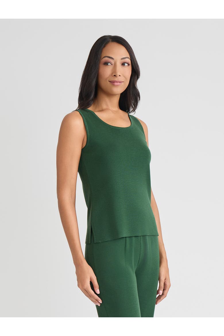 Double Scoop Neck Mylana Knit Tank, Alternate, color, Mystic Green