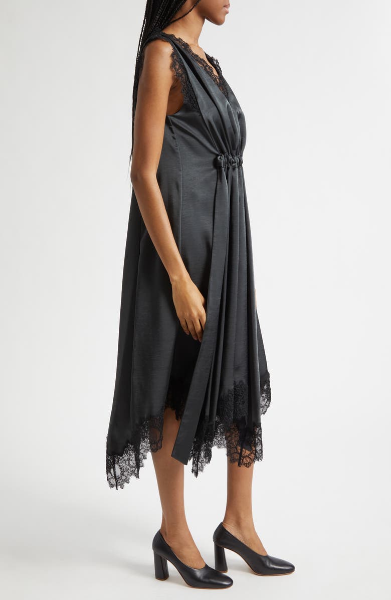 3.1 Phillip Lim Lace Detail Satin Dress, Alternate, color, Slate