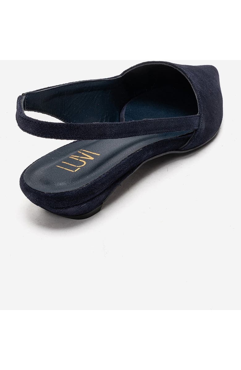 Forever & Always Shoes Berlina Leather Slingback Pump, Alternate, color, Navy Suede