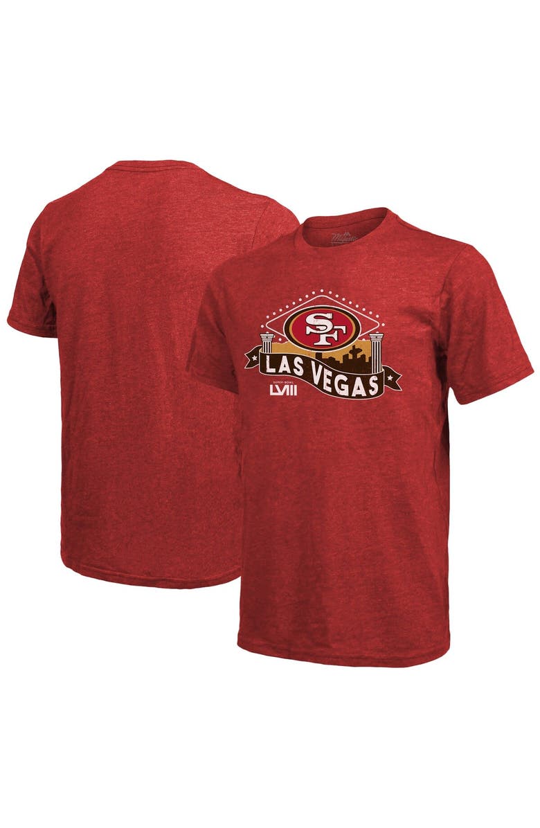Majestic Threads Men's Majestic Threads Scarlet San Francisco 49ers Super Bowl LVIII Tri-Blend T-Shirt, Alternate, color, 