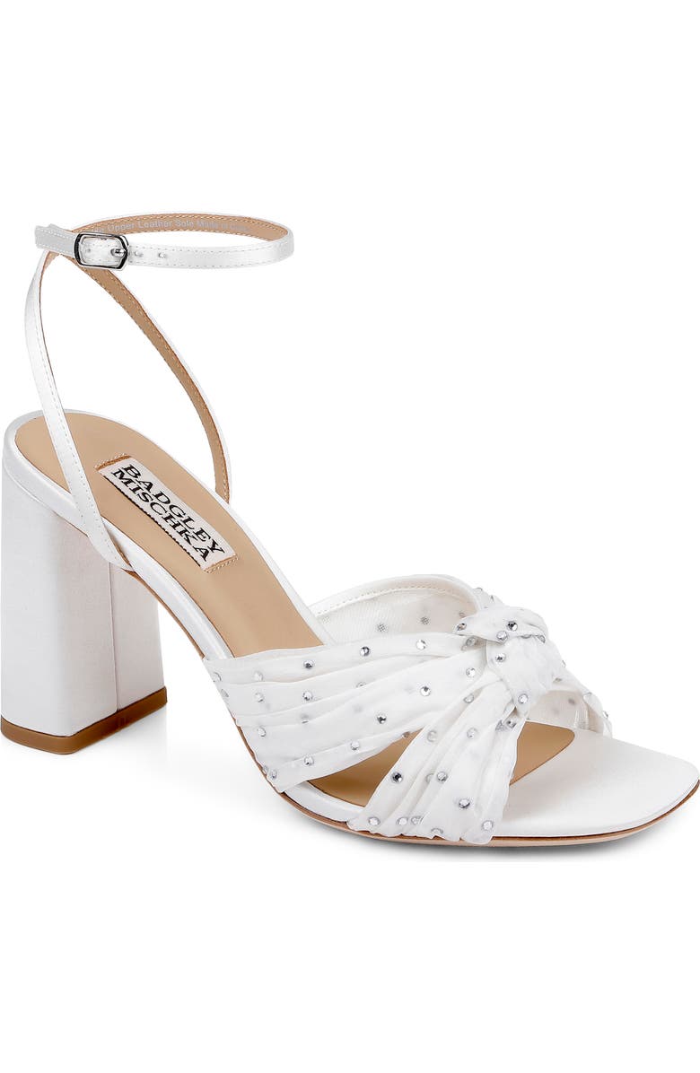 Badgley Mischka Collection Wila Ankle Strap Sandal, Main, color, White Satin
