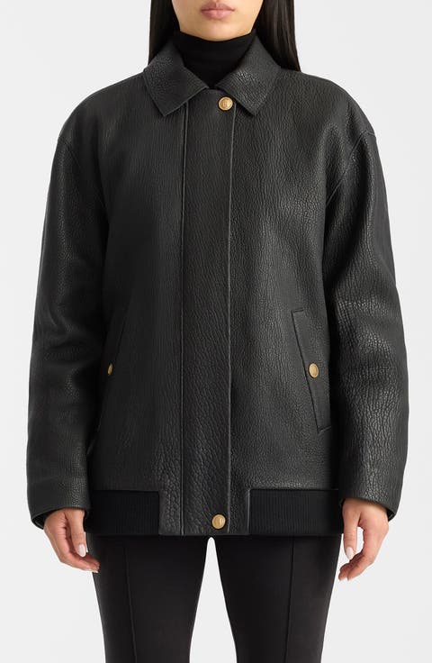 Rosemary Pebbled Leather Jacket