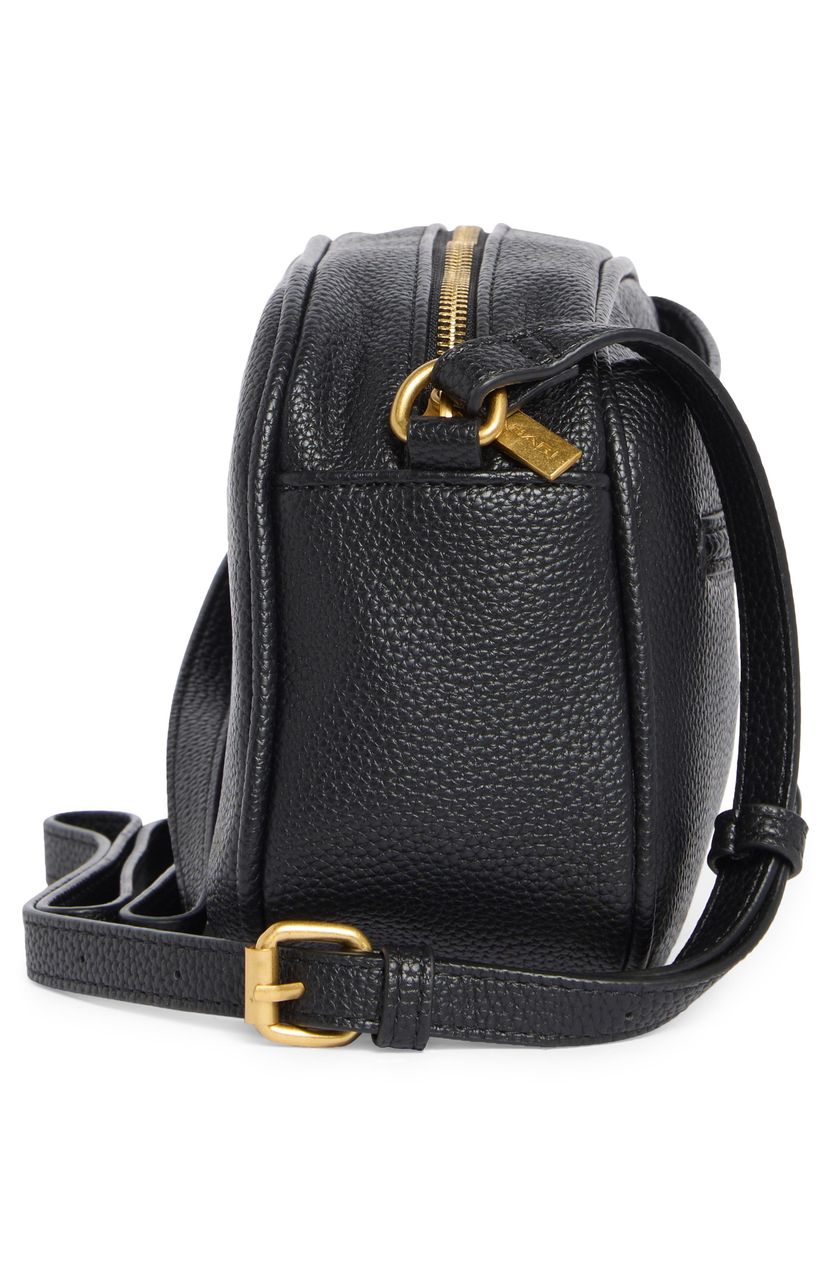 Tahari Trapezoid Camera Crossbody Bag, Alternate, color, Black