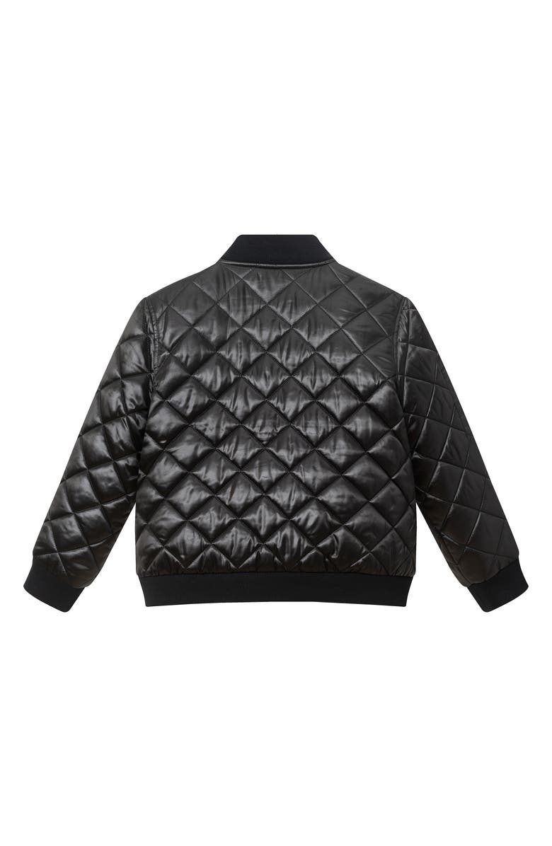 Andy & Evan Kids' x SPACEONE<sup>®</sup> Quilted Bomber Jacket with LED Light, Alternate, color, Black