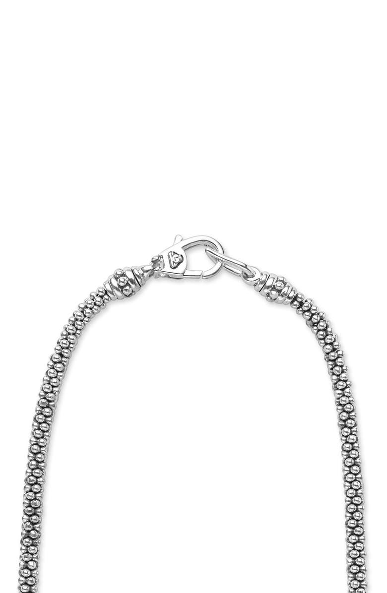 LAGOS Signature Caviar Interlocking Diamond Pendant Necklace, Alternate, color, Silver