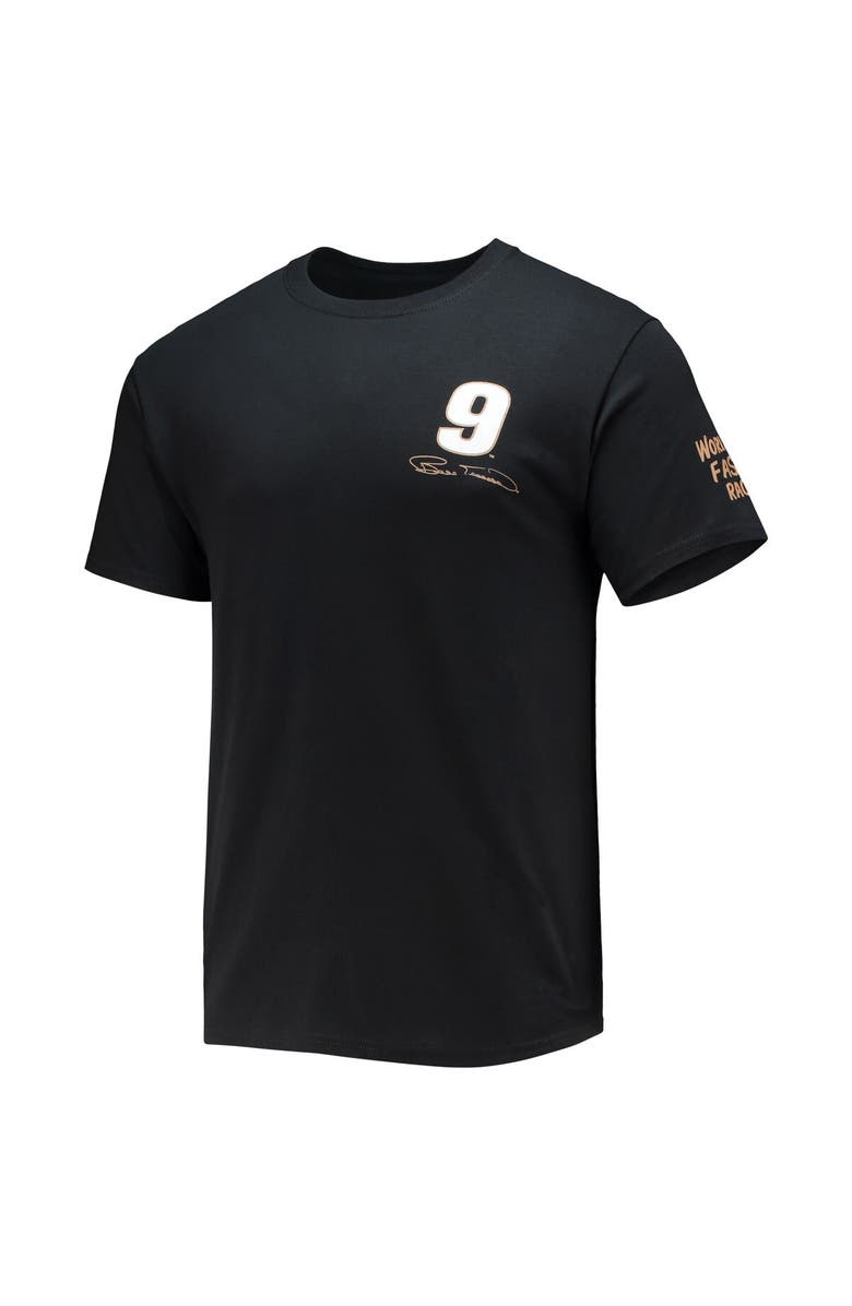 CHECKERED FLAG Men's Checkered Flag Black Bill Elliott Legends 3-Spot T-Shirt, Alternate, color, Black