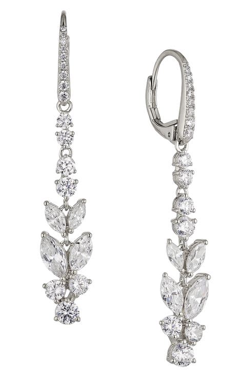 Wren Cubic Zirconia Linear Drop Earrings