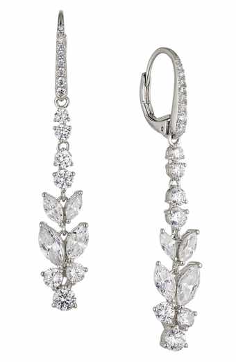 Wren Cubic Zirconia Linear Drop Earrings