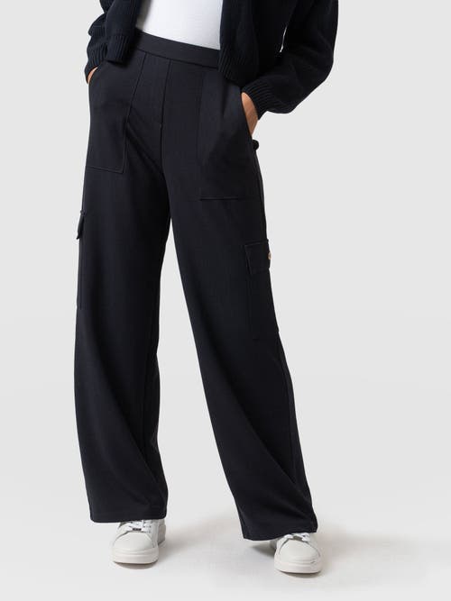 Saint + Sofia Cargo Chelsea Wide Leg Pant In Blue