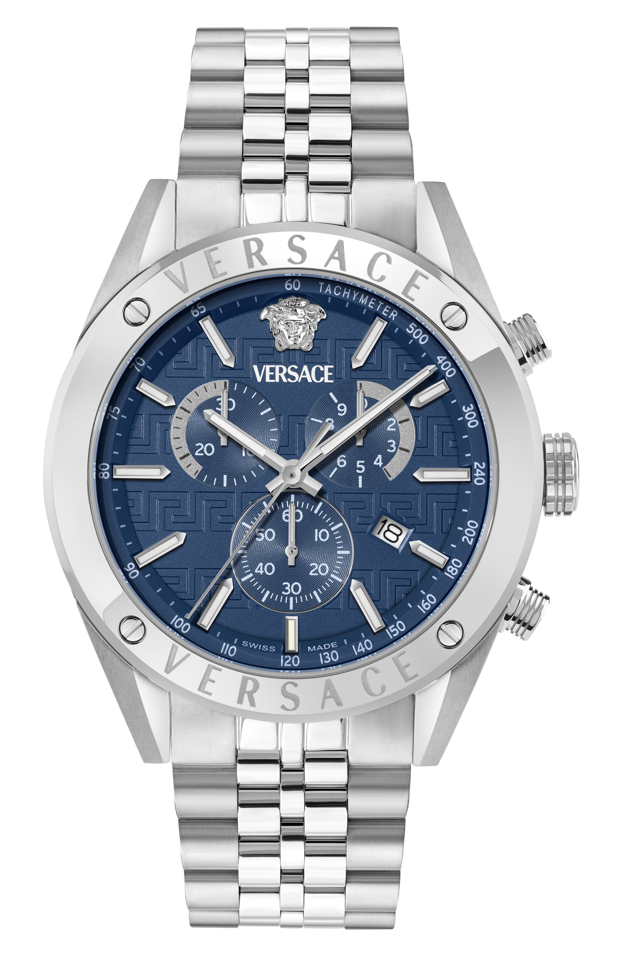 Versace Athletic Chronograph Bracelet Watch, 44mm
