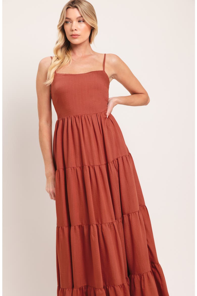 Tiered Maxi Dress, Alternate, color, BRONZE