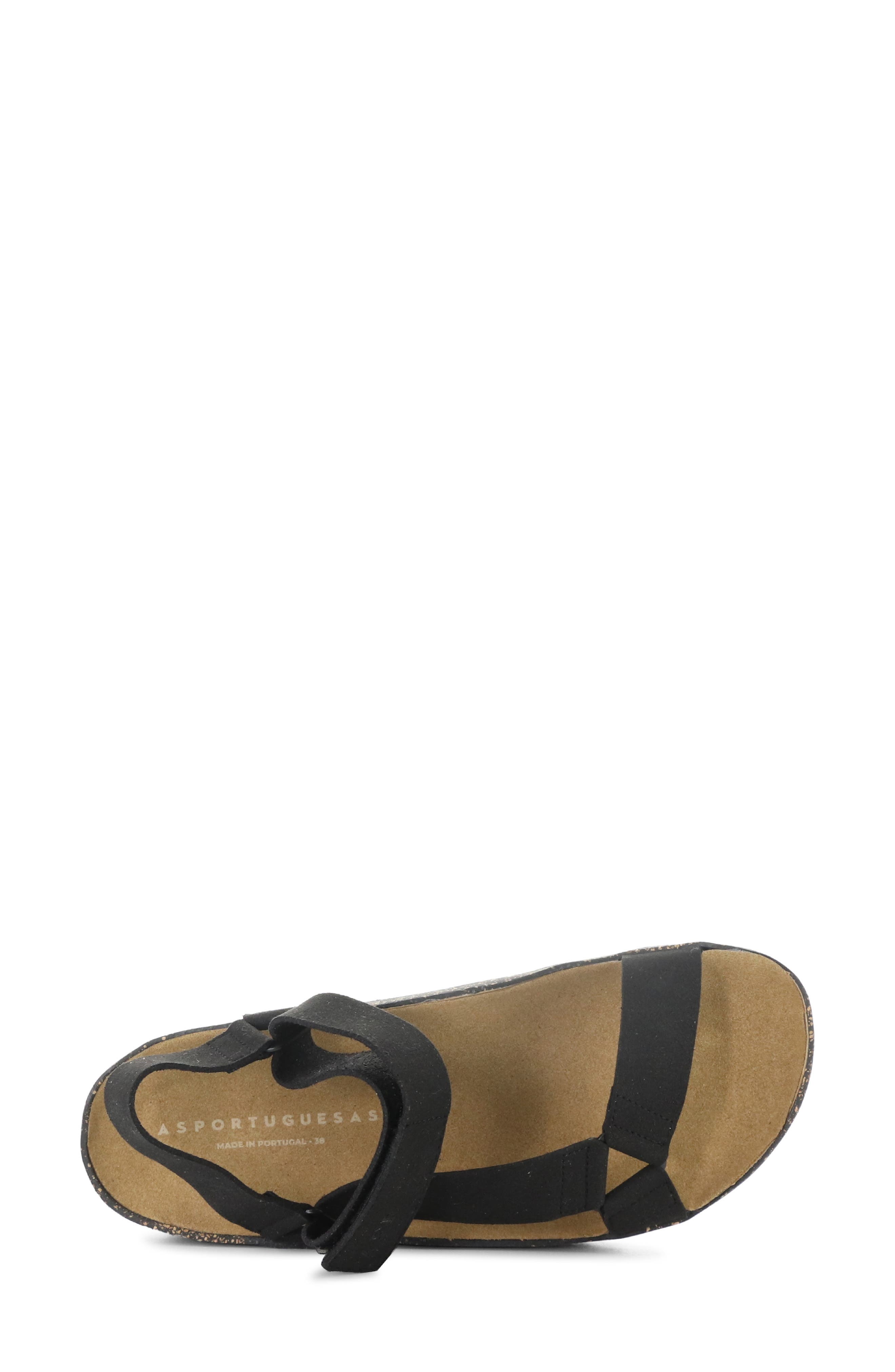Asportuguesas by Fly London Clew Sandal, Alternate, color, Black
