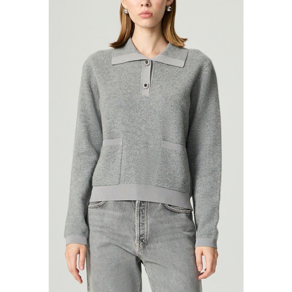 Nocturne Polo Knit Sweater In Gray