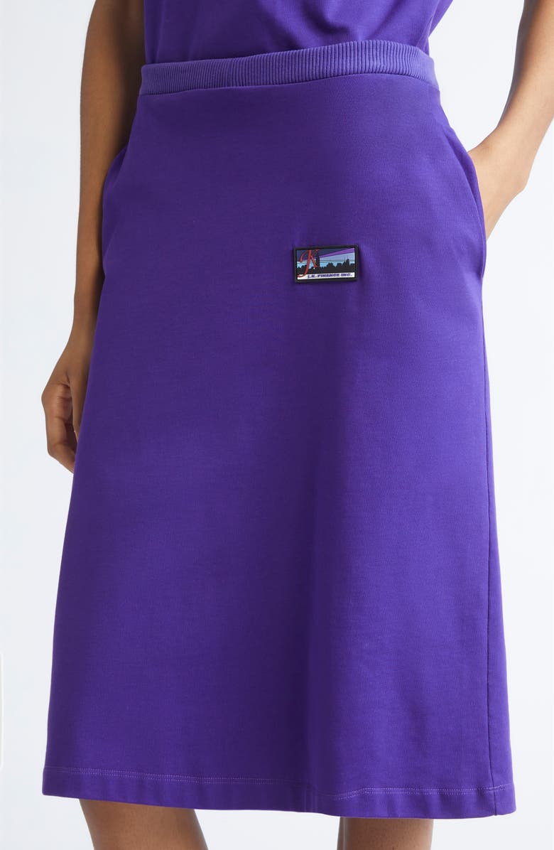JULIE KEGELS Johanna J.K. Finance Label Jersey Pencil Skirt, Alternate, color, Purple