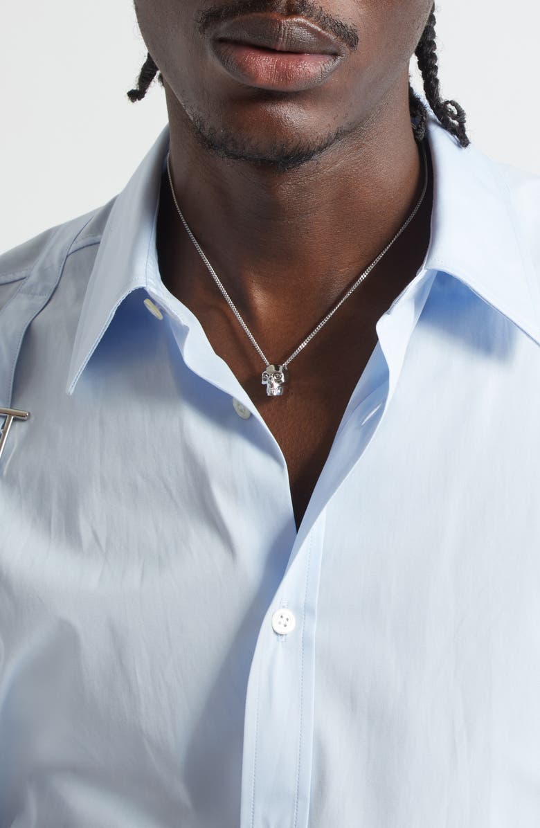 McQueen Men's Skull Pendant Necklace, Alternate, color, Palladium