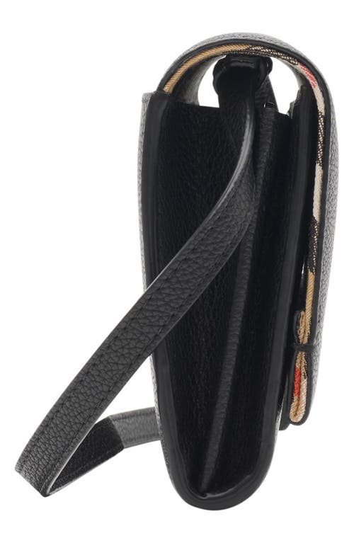 Burberry Cotswolds Leather Wallet On A Strap In Black