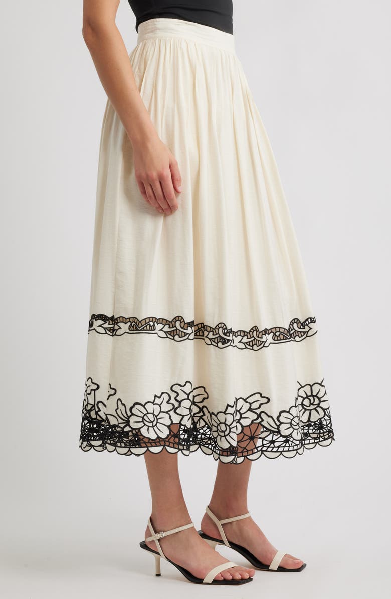 Elie Tahari The Poppy Embroidered Maxi Skirt, Alternate, color,