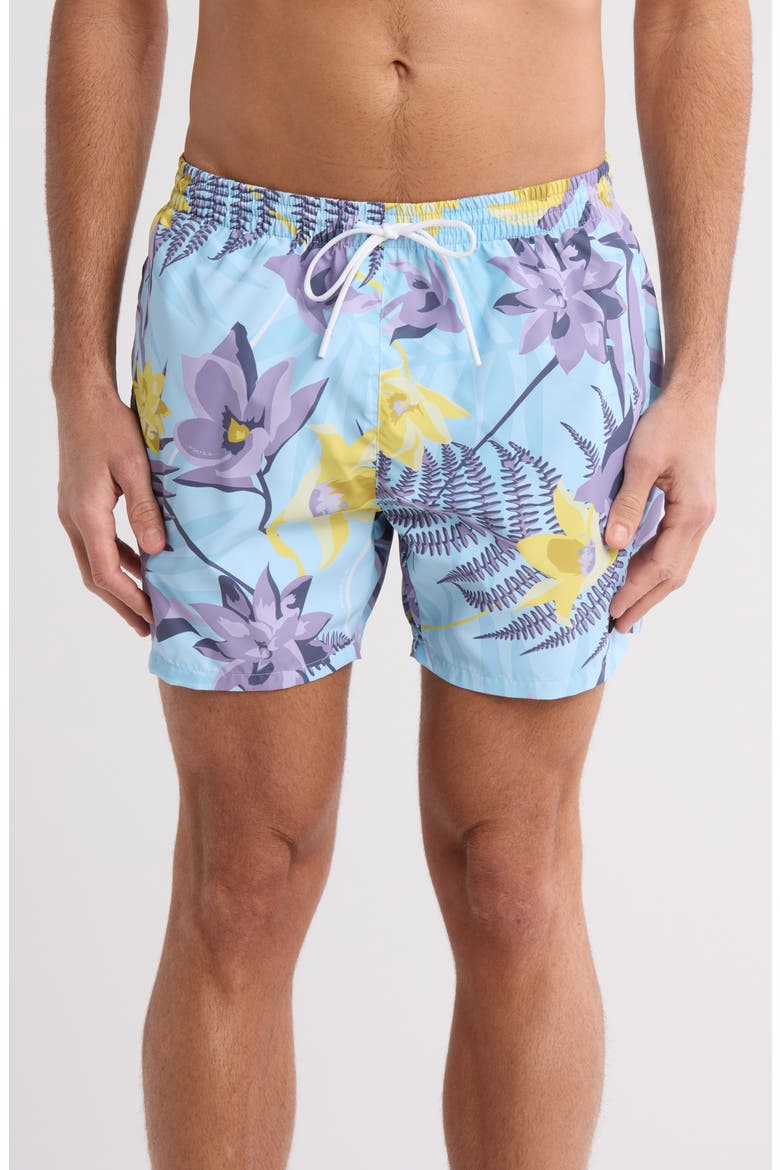Piranha Swim Trunks, Main, color, PURPLE
