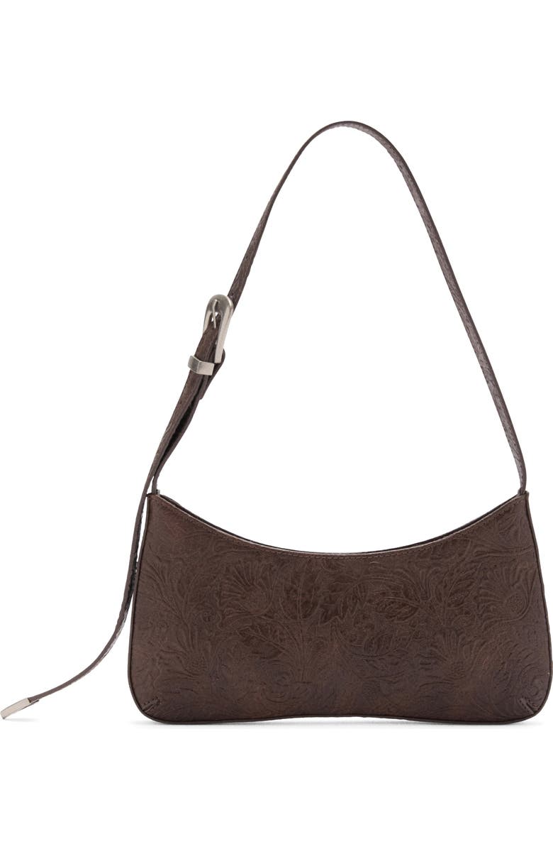 MANGO Embossed Faux Leather Shoulder Bag, Main, color,