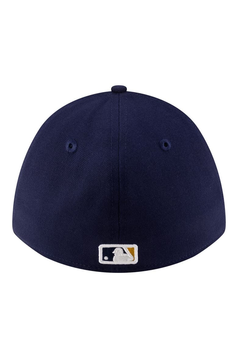 Men's New Era  Gold/Navy Milwaukee Brewers Player Replica 39THIRTY M-Crown Flex Hat, Alternate, color, Gold