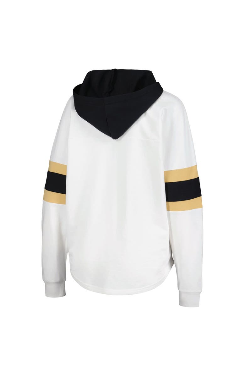 G-III 4HER BY CARL BANKS Women's G-III 4Her by Carl Banks White/Black Vegas Golden Knights Goal Zone Long Sleeve Lace-Up Hoodie T-Shirt, Alternate, color, White