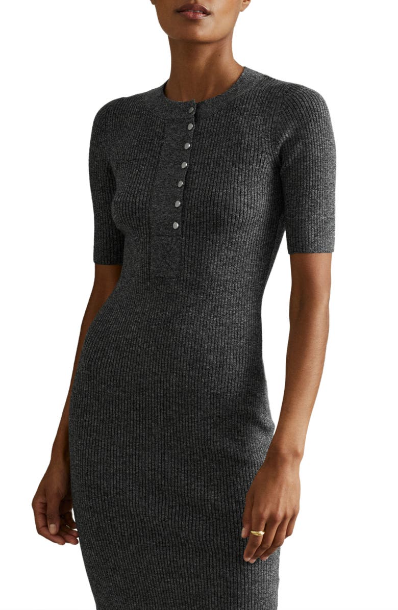 Reiss Sandy Wool Blend Rib Sweater Dress, Alternate, color, 
