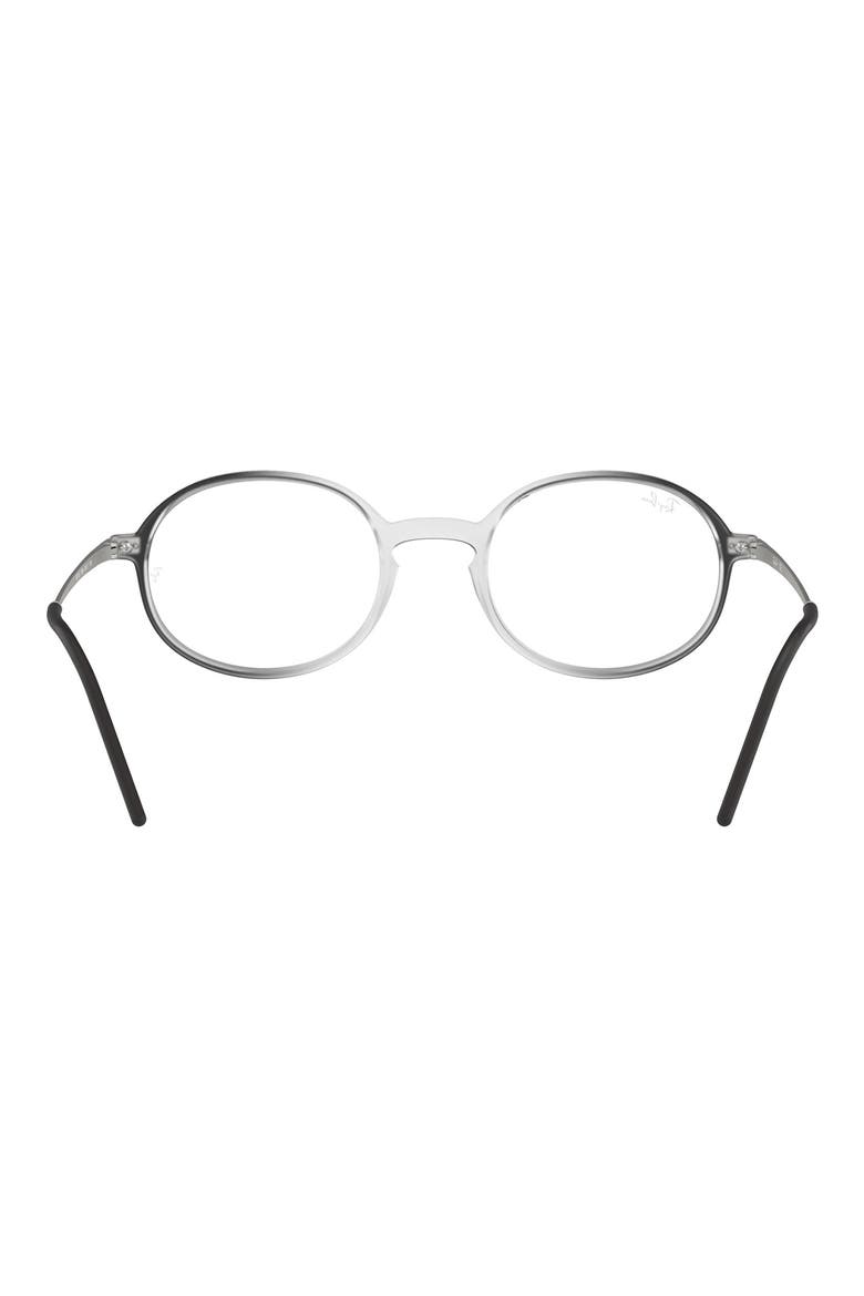 50mm Oval Optical Glasses, Alternate, color, ROSE GOLD BLACK