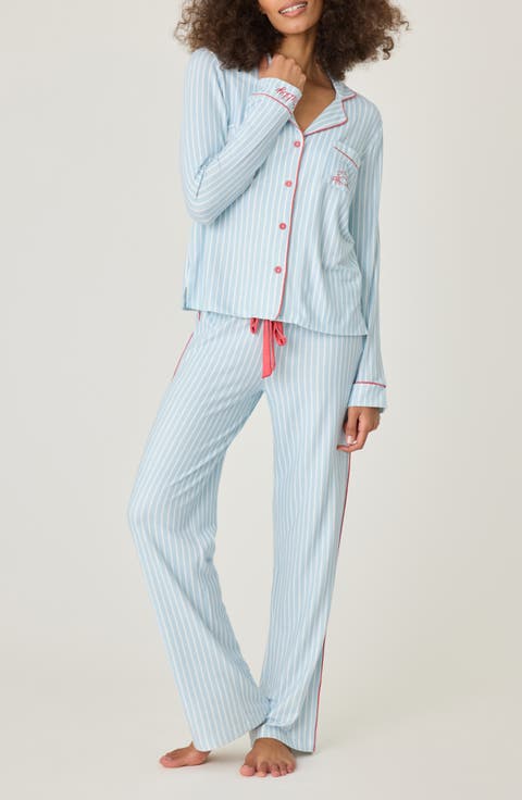 Martime Pajamas with Sleep Mask