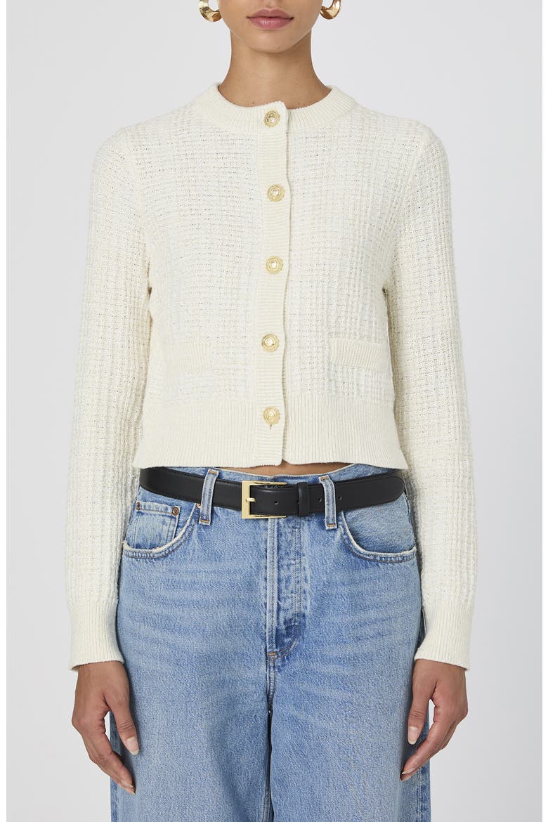 Metallic Cotton Blend Cardigan, Main, color, CLASSIC CR