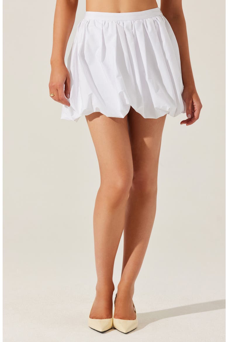 Libi Bubble Hem Miniskirt, Main, color, WHITE
