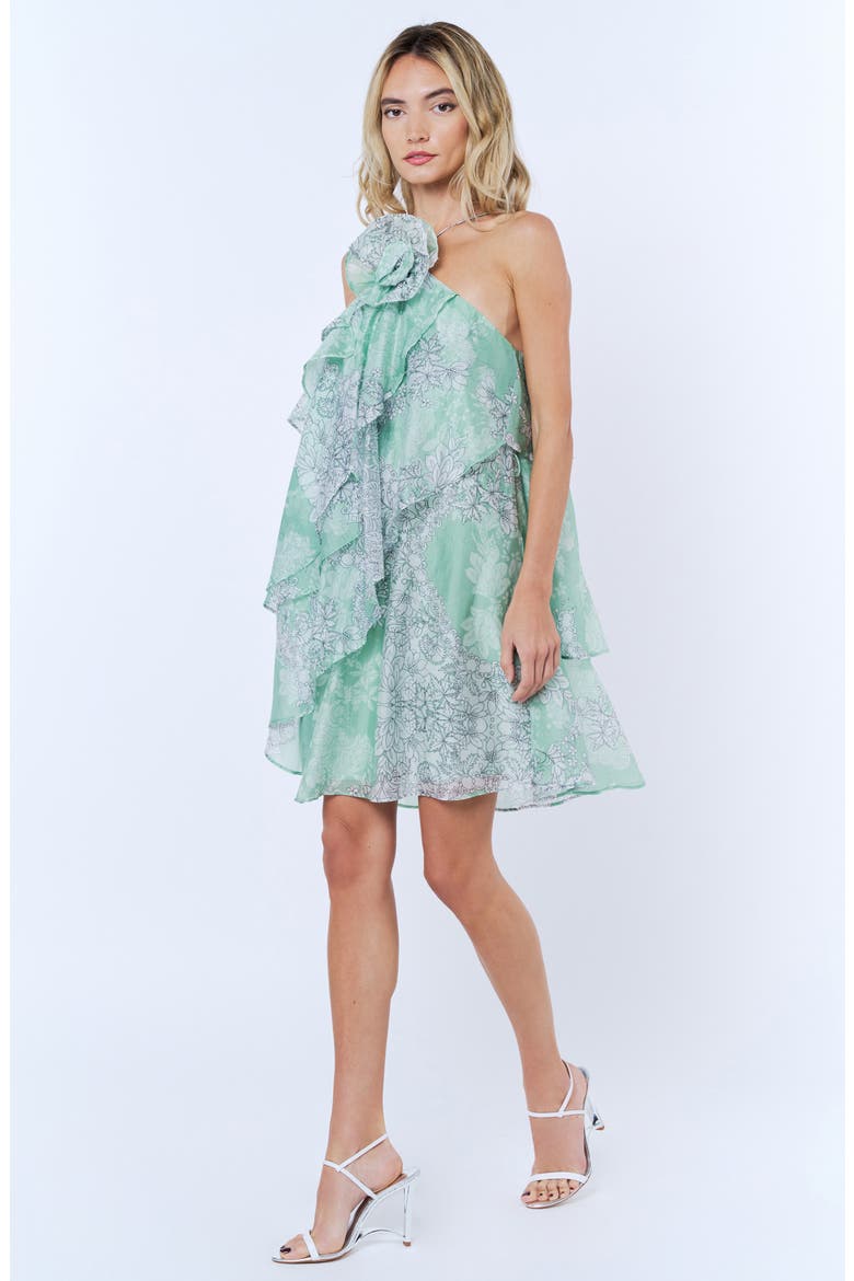 Kaia Tiered Shift Dress, Alternate, color, GREEN MULTI