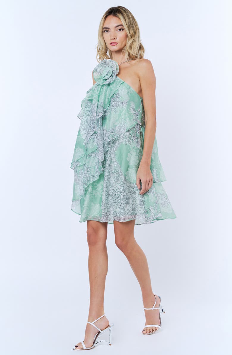 CIEBON Kaia Tiered Shift Dress, Alternate, color, Green Multi