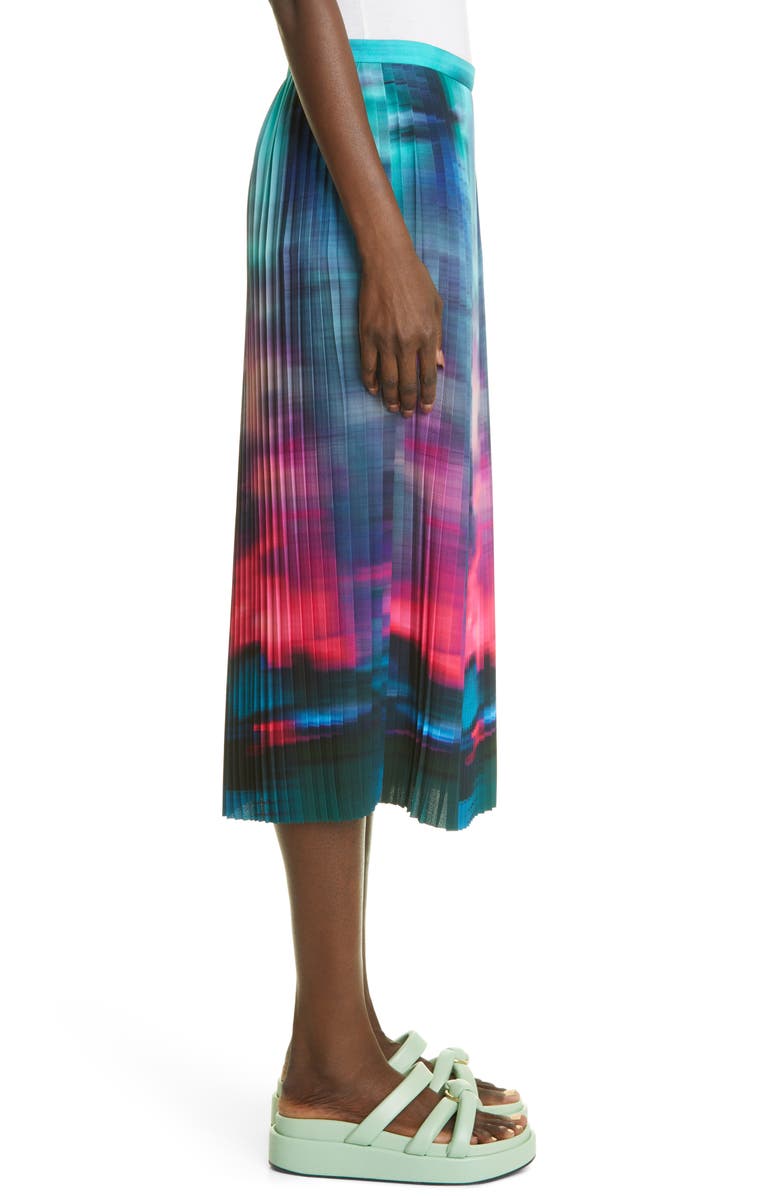 Dries Van Noten Sarean Pleated Crepe Midi Skirt, Alternate, color, 