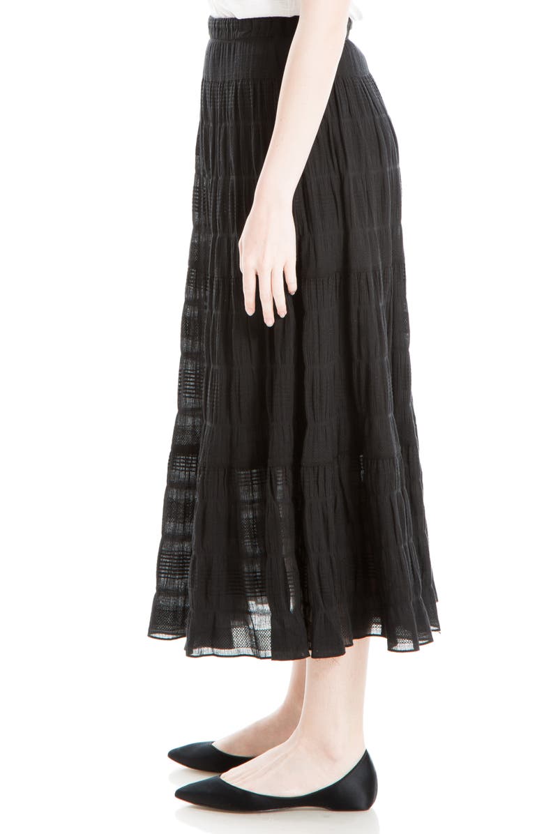 MAX STUDIO Textured Midi Skirt, Alternate, color, Black-Black