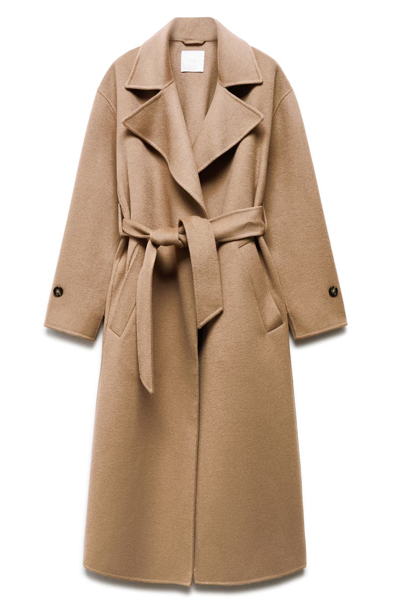 MANGO Belted Wool Blend Coat, Main, color, 