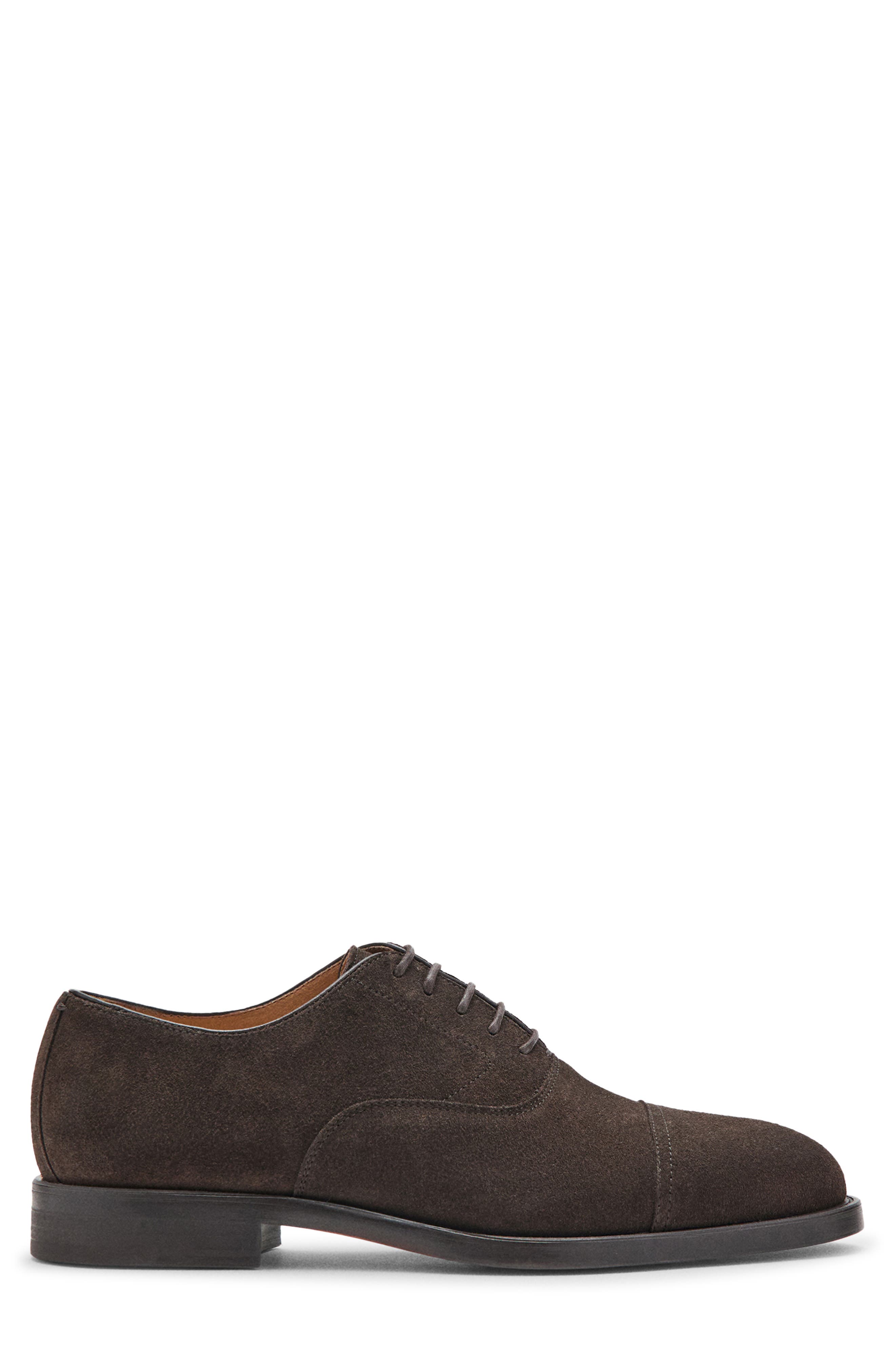 Suede Cap Toe Oxford, Alternate, color, CHOCOLATE