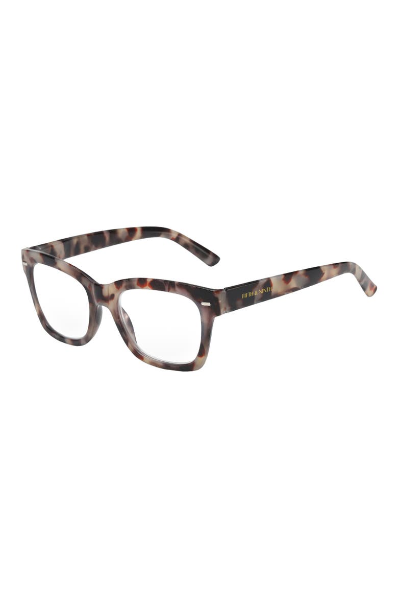Shiloh 64mm Square Blue Light Blocking Glasses, Alternate, color, WHITE TORTE